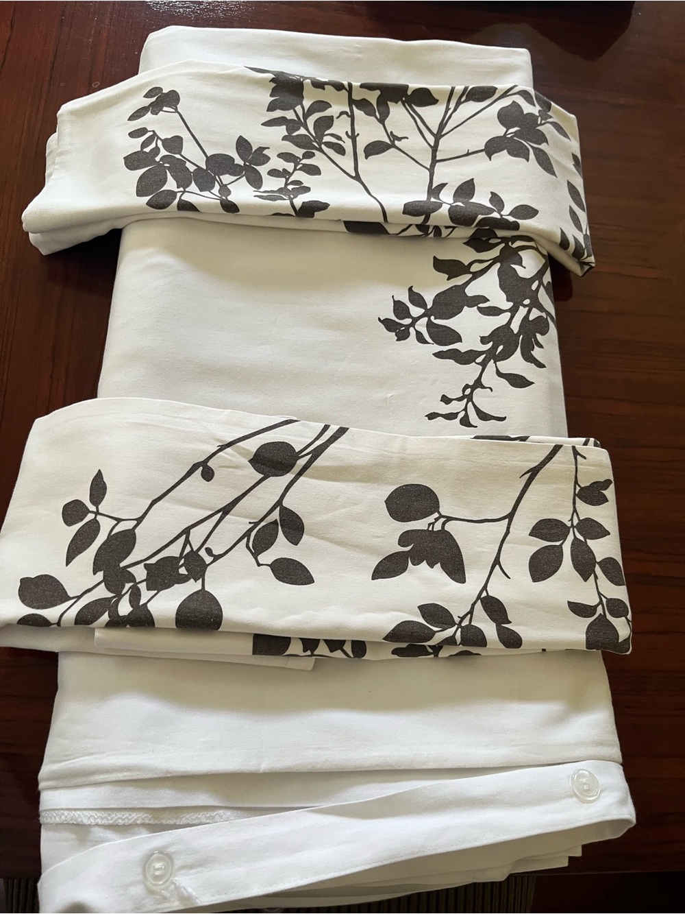 Hillcrest KS Duvet Cover with Brown Botanical Branch Design